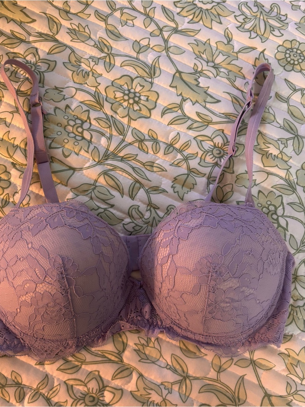 SO Lace Balconette Push Up Bra lavender 36C Underwire Lingerie New Without Tags
